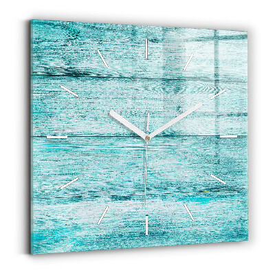 Reloj de pared cuadrado Madera vieja azul