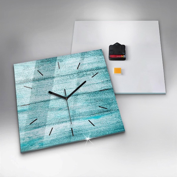 Reloj de pared cuadrado Madera vieja azul