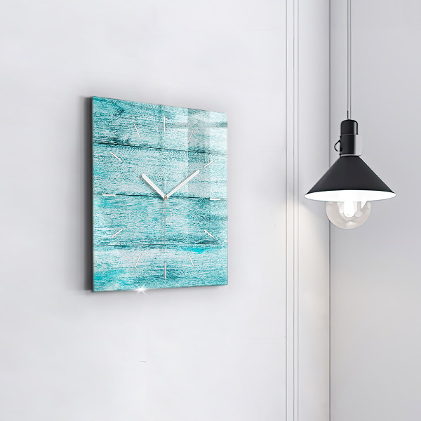Reloj de pared cuadrado Madera vieja azul
