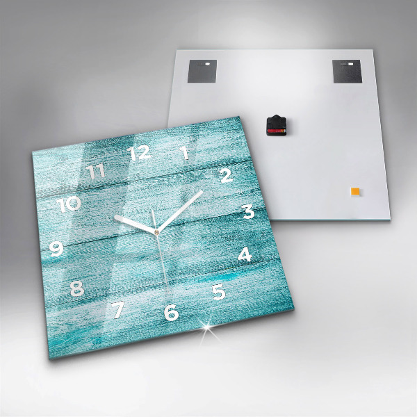 Reloj de pared cuadrado Madera vieja azul