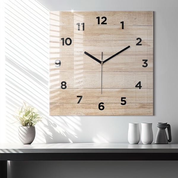 Reloj de pared cuadrado Textura de madera