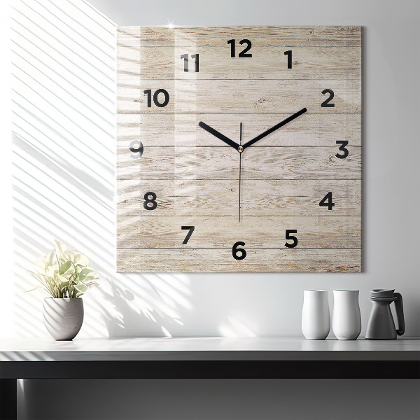 Reloj de pared cuadrado Paneles de madera