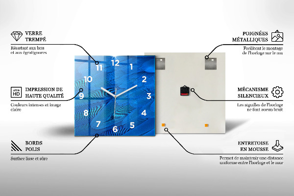 Reloj de pared cuadrado Bambú asiático