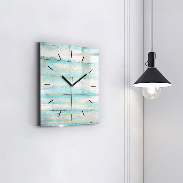 Reloj de pared cuadrado Tablas azules