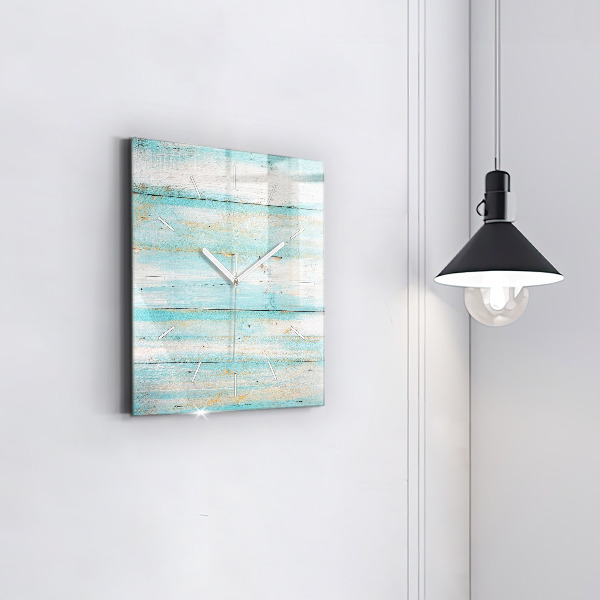 Reloj de pared cuadrado Tablas azules
