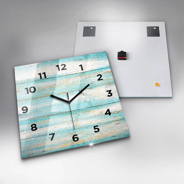 Reloj de pared cuadrado Tablas azules