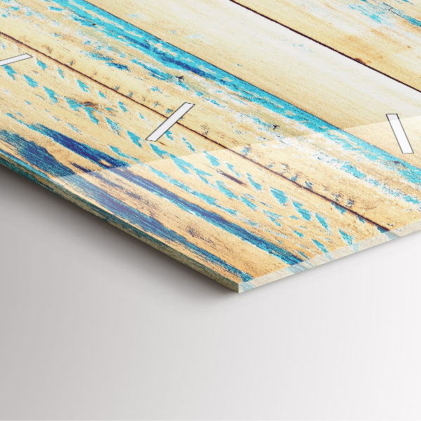 Reloj de pared cuadrado Madera rayada