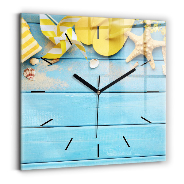 Reloj de pared cuadrado Accesorios de playa y tablas