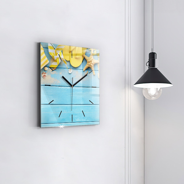 Reloj de pared cuadrado Accesorios de playa y tablas