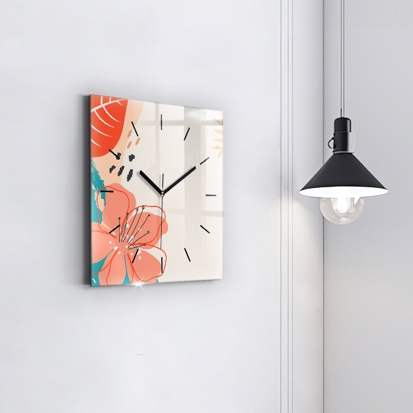 Reloj de pared cuadrado Plantas hawaianas