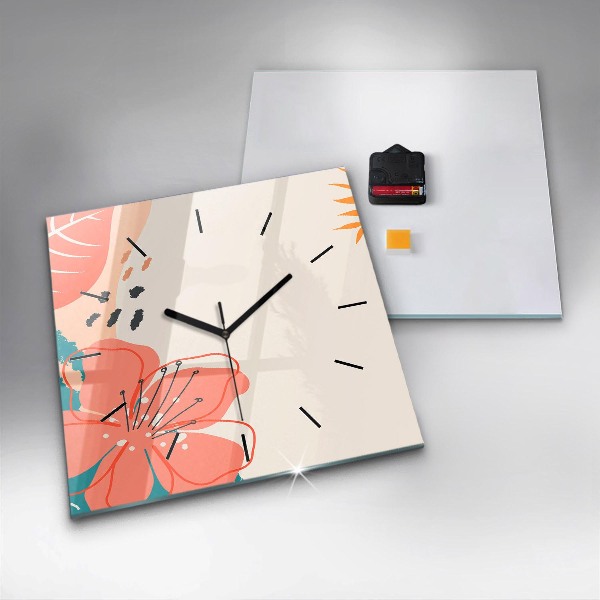 Reloj de pared cuadrado Plantas hawaianas