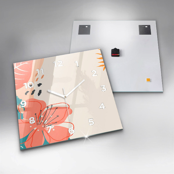 Reloj de pared cuadrado Plantas hawaianas