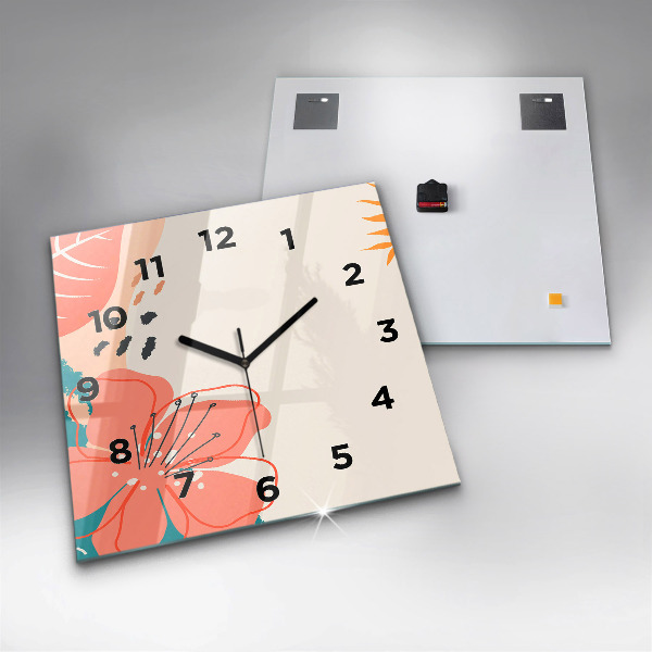 Reloj de pared cuadrado Plantas hawaianas