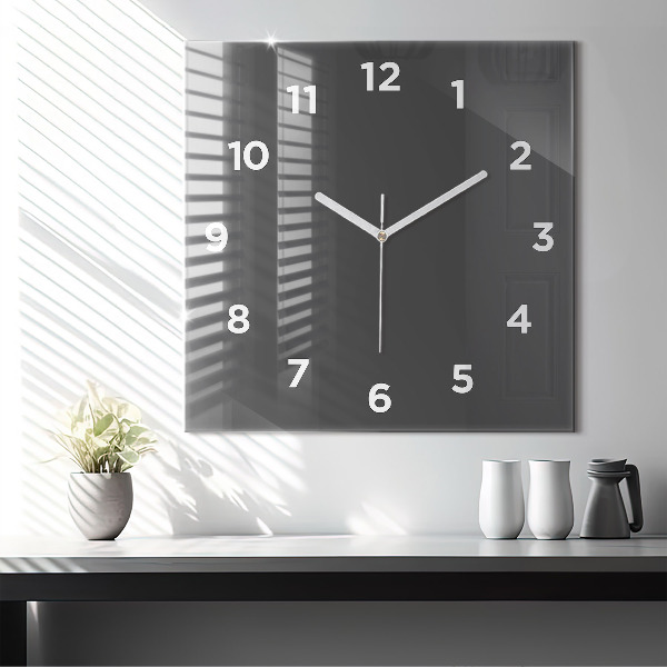 Reloj de pared cuadrado Color gris
