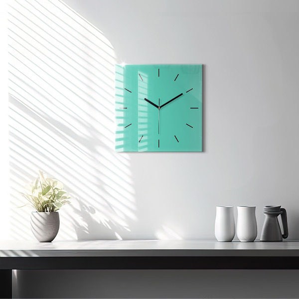Reloj de pared cuadrado Color turquesa