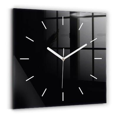 Reloj de pared cuadrado Color negro