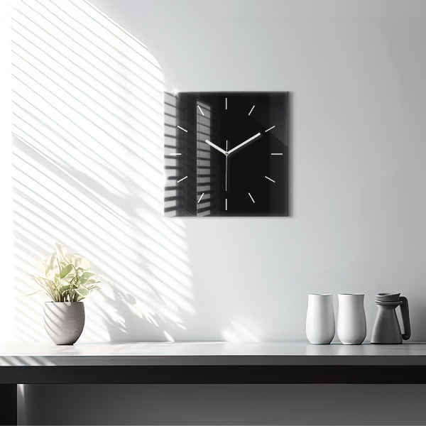 Reloj de pared cuadrado Color negro