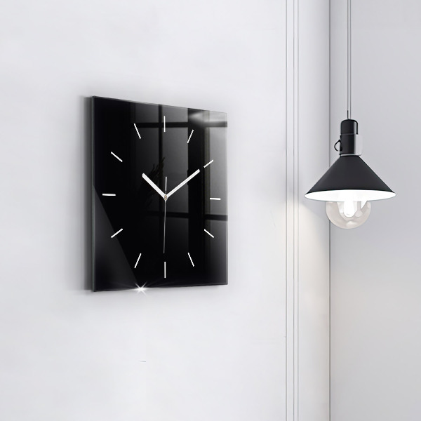 Reloj de pared cuadrado Color negro