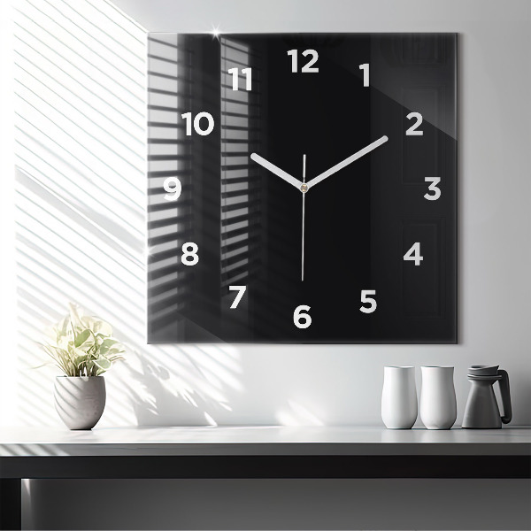 Reloj de pared cuadrado Color negro