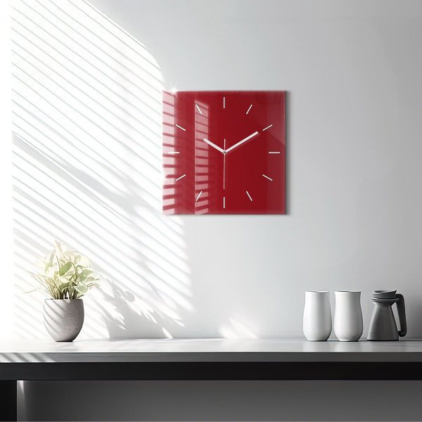Reloj de pared cuadrado Color rojo
