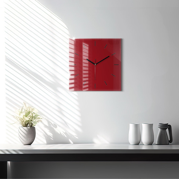 Reloj de pared cuadrado Color rojo