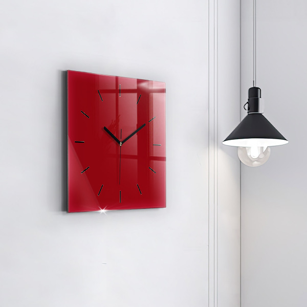 Reloj de pared cuadrado Color rojo