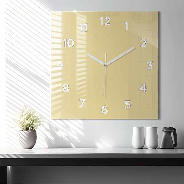 Reloj de pared cuadrado Color crema