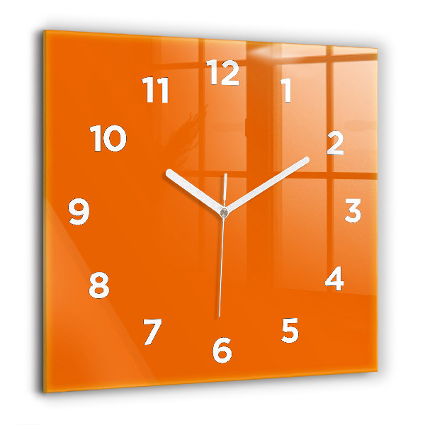 Reloj de pared cuadrado Color naranja