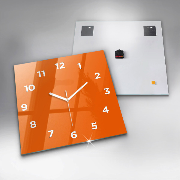 Reloj de pared cuadrado Color naranja