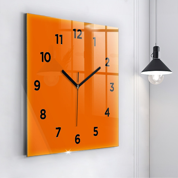 Reloj de pared cuadrado Color naranja