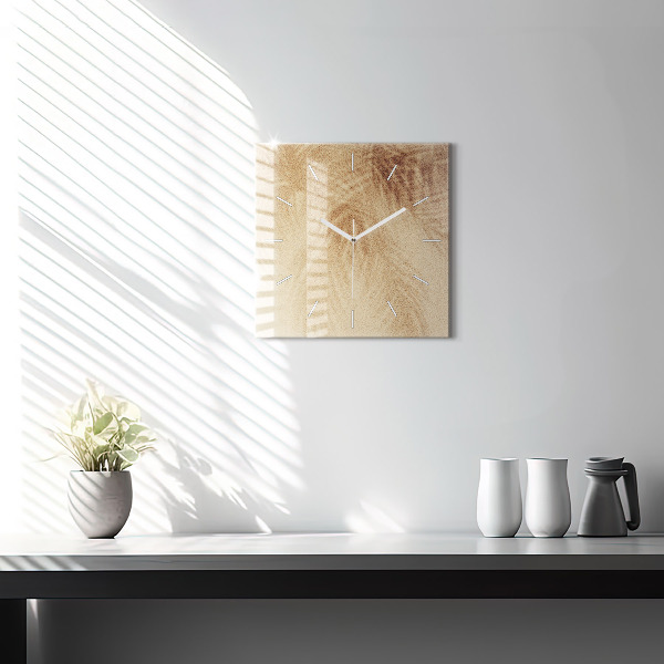 Reloj de pared cuadrado Abstracción dorada