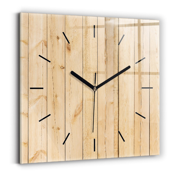 Reloj de pared cuadrado Tablones de madera