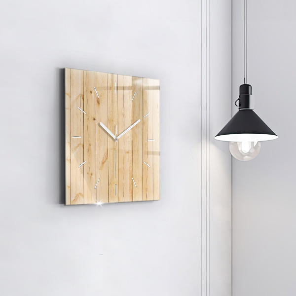 Reloj de pared cuadrado Tablones de madera