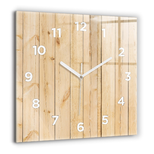 Reloj de pared cuadrado Tablones de madera