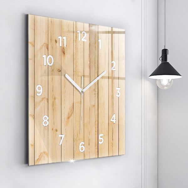 Reloj de pared cuadrado Tablones de madera
