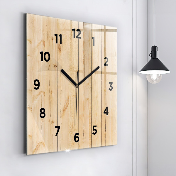 Reloj de pared cuadrado Tablones de madera