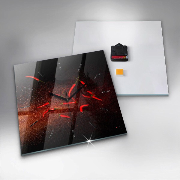 Reloj de pared cuadrado Pimientos picantes