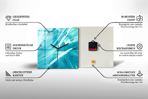 Reloj de pared cuadrado Filas de especias