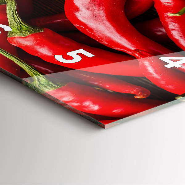 Reloj cuadrado Pimientos picantes