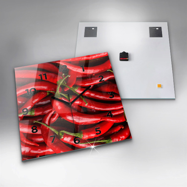 Reloj cuadrado Pimientos picantes