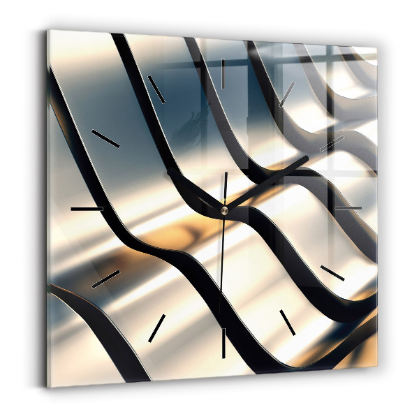 Reloj de pared cuadrado Patrón plateado