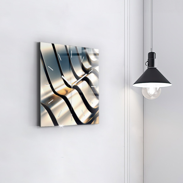 Reloj de pared cuadrado Patrón plateado