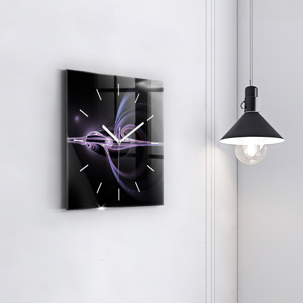 Reloj de pared cuadrado Abstracción violeta