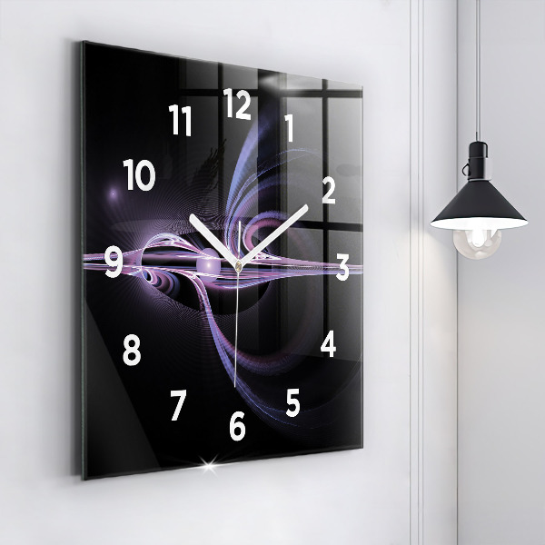 Reloj de pared cuadrado Abstracción violeta