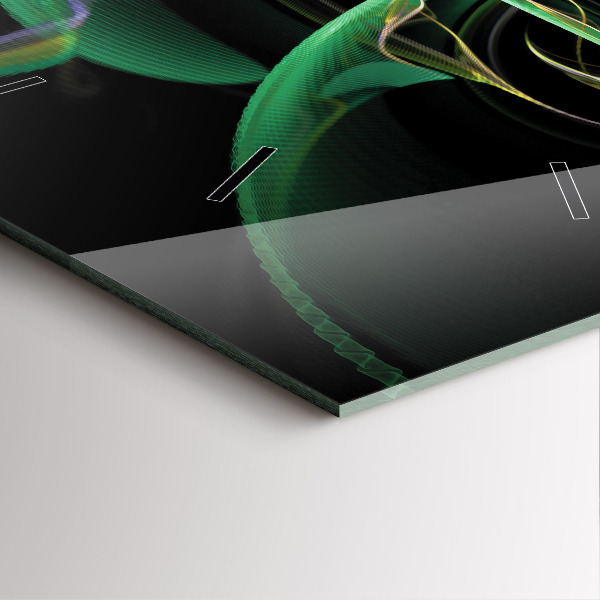 Reloj cuadrado Abstracción verde