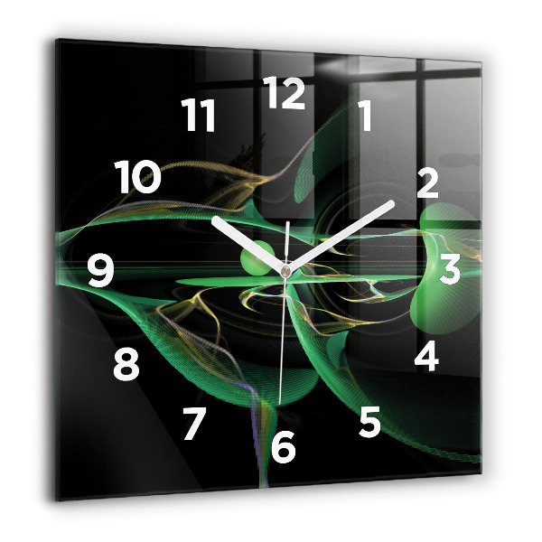 Reloj cuadrado Abstracción verde