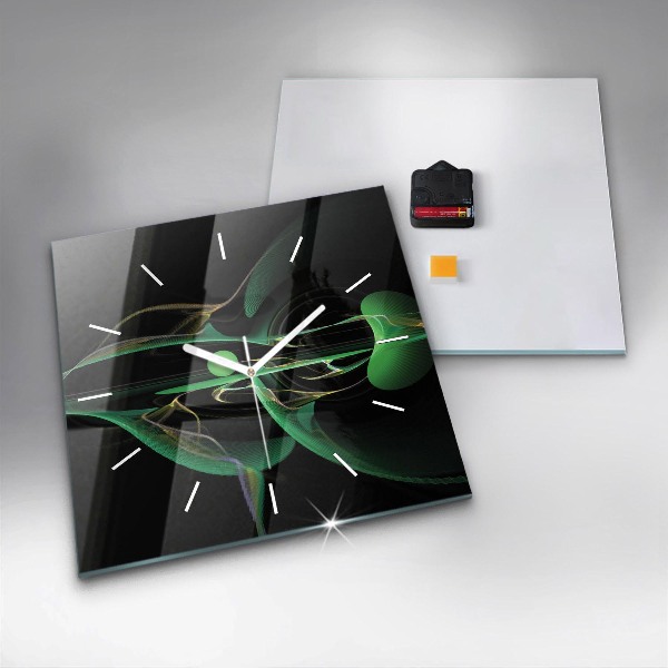 Reloj cuadrado Abstracción verde