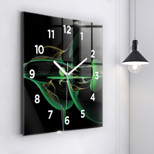 Reloj cuadrado Abstracción verde