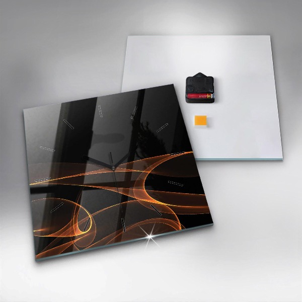 Reloj de pared cuadrado Líneas naranjas