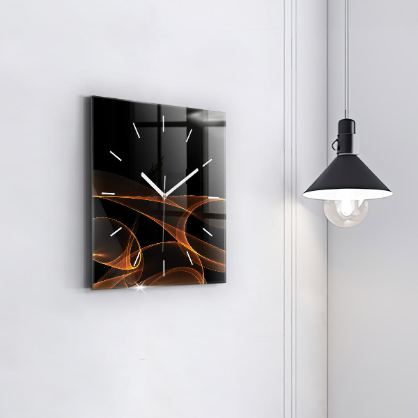 Reloj de pared cuadrado Líneas naranjas